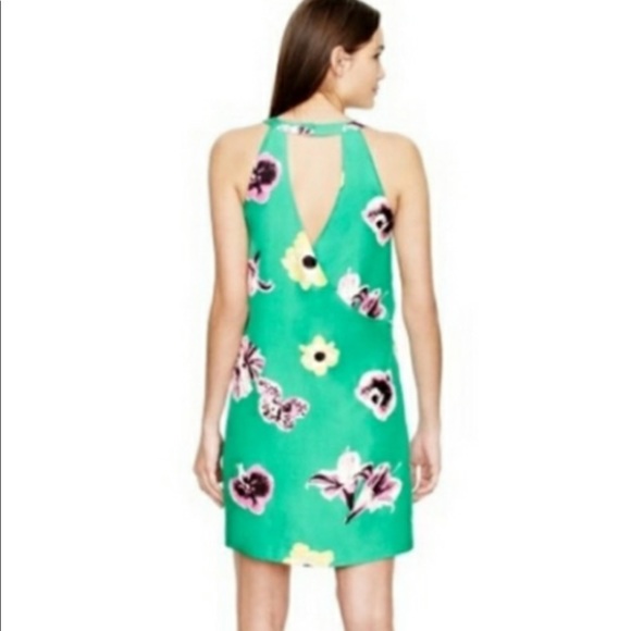 Jcrew silk floral halter dress size 0, like new - Picture 2 of 5